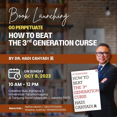 Bahas Tantangan Bisnis Keluarga, Hadi Cahyadi Siap Luncurkan Buku Go Perpetuate: How to Beat the 3rd Generation Curse