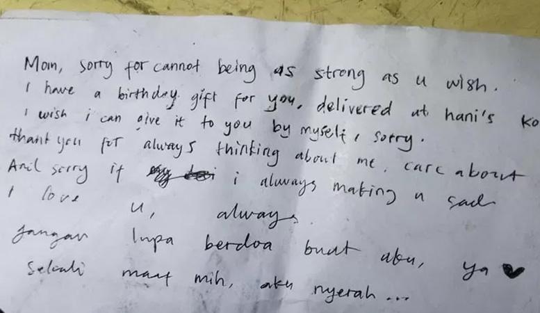 Merinding, Ini Isi Surat Mahasiswi Semarang yang Tewas Diduga Bunuh Diri Terjun dari Mal