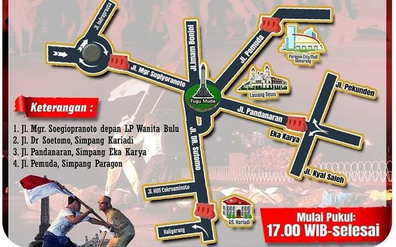 Ada Peringatan Pertempuran 5 Hari di Semarang, Akses Jalan Kawasan Tugu Muda Ditutup 