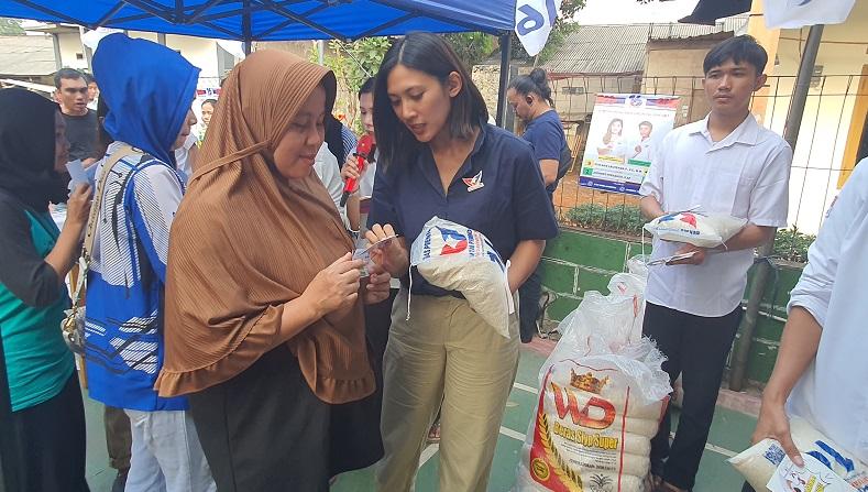 Caleg Partai Perindo Ratu Nabilla Gelar Tebus Murah Beras Premium di Tangsel