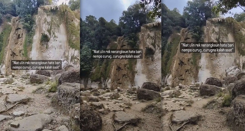 Niat Mau Liburan ke Curug di Sukabumi, Wisatawan Kaget Ternyata Airnya Kering 