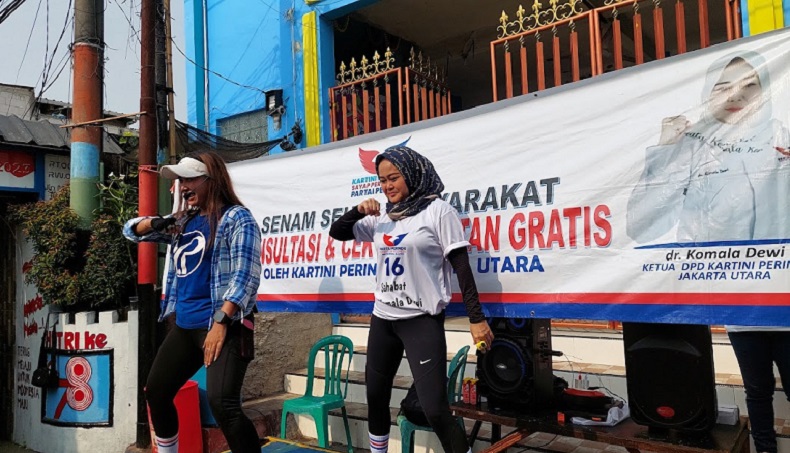 Kartini Perindo Gelar Senam dan Pengobatan Gratis di Koja Jakut