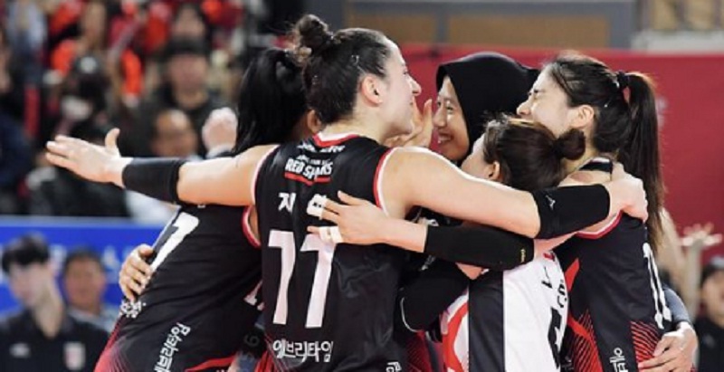Megawati On Fire! Red Sparks Hajar Hillstate di Liga Voli Korsel
