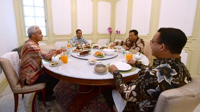 Soto Lamongan dan Sapi Lada Hitam Jadi Saksi Keakraban Jokowi, Ganjar, Prabowo dan Anies