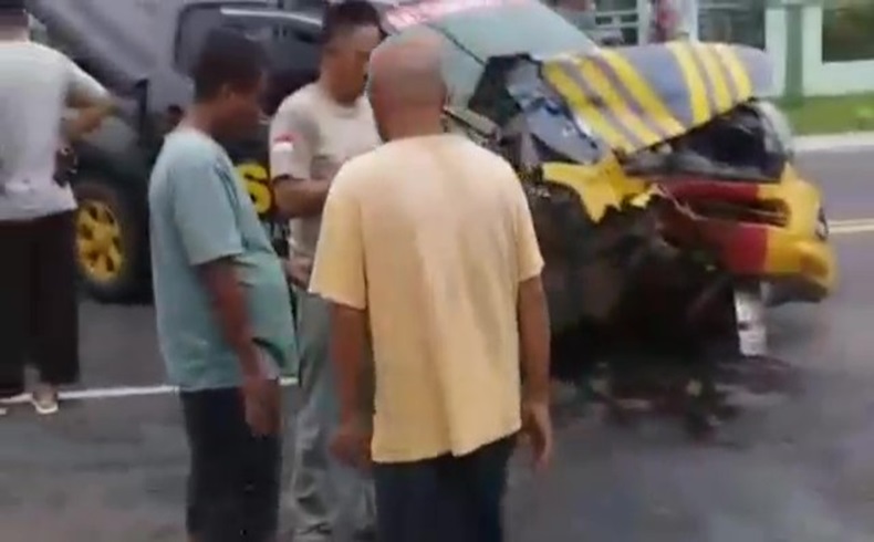 Kecelakaan di Palangka Raya, Mobil Patroli Polisi Tabrak Truk, 2 Orang Luka-luka 