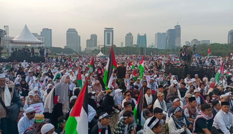Penampakan Lautan Manusia Aksi Bela Palestina di Monas