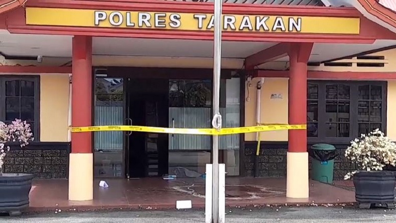 Markas Polres Tarakan Diserang OTK, Ruang Penjagaan dan 2 Mobil Dirusak