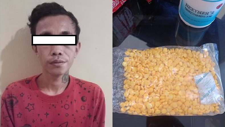 Pengedar Obat Keras di Manado Ditangkap, 1.000 Butir Pil Thryhexipenidyl Disita