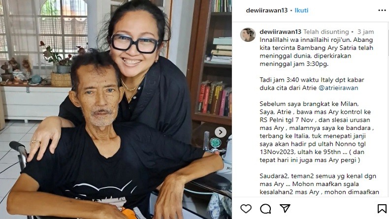 Kabar Duka Putra Mendiang Ade Irawan Meninggal 