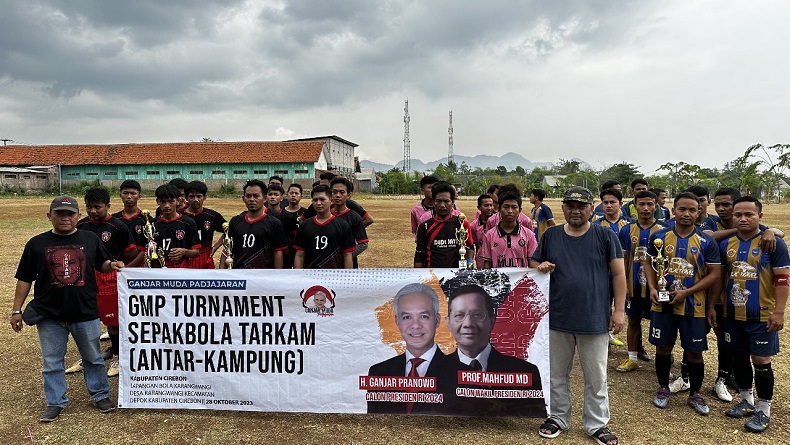 GMP Sosialisasikan Ganjar-Mahfud lewat Turnamen Sepak Bola Tarkam di Cirebon, Warga Antusias