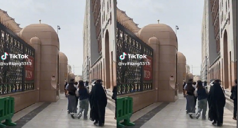 Viral, Turis Perempuan Tak Berhijab Masuk Area Masjid Nabawi, Netizen Gempar!