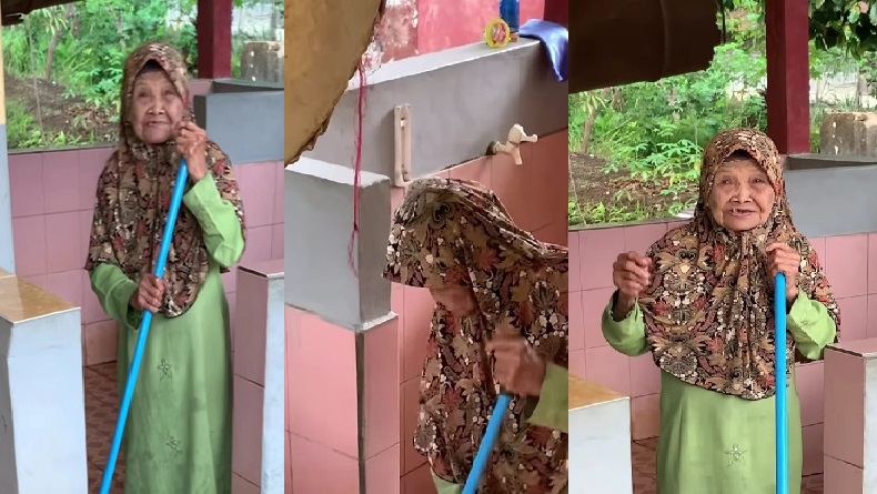 Kisah Mak Iyah di Cikoneng Ciamis Bersihkan Masjid Tanpa Pamrih, Warganet: Wajahnya Ahli Surga