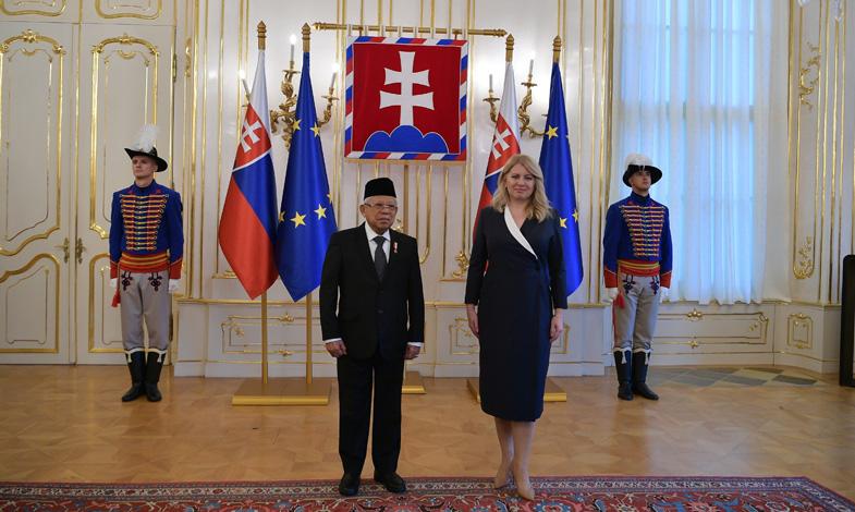  Bertemu Presiden Slovakia, Wapres Ma’ruf Amin Ajak Dukung Pemberdayaan Perempuan 