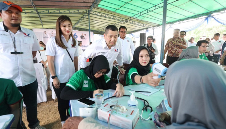 HT Hadiri Bazar Murah dan Pengobatan Gratis Partai Perindo di Pinang Kota Tangerang