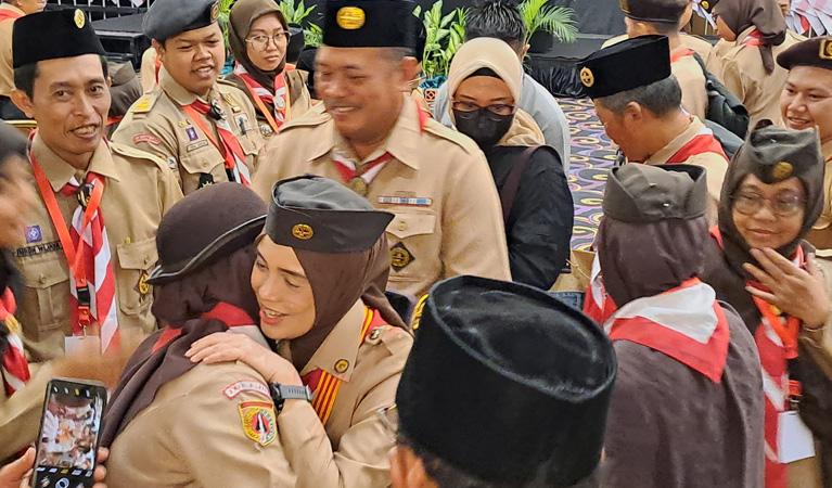 Tangis Haru Siti Atikoh Ganjar Pecah saat Musda Pramuka Kwartir Daerah Jateng