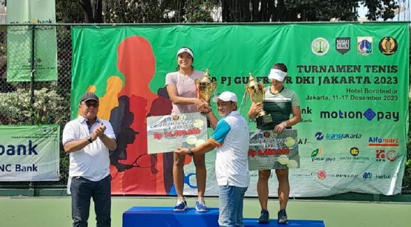 Jessy Priskila Rompies Juara Tunggal Putri Turnamen Tenis Piala Pj Gubernur DKI Jakarta