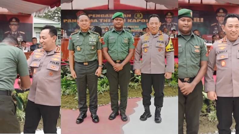 Aksi Kocak Prajurit Minta Izin Foto Bareng Kapolri di Depan Panglima TNI: Sering Lihat di TV