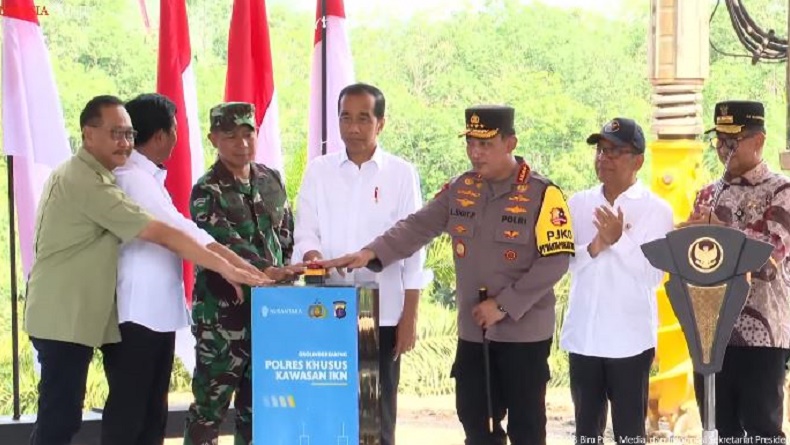 Jokowi Groundbreaking Polres IKN Senilai Rp160 Miliar, Ada CCTV di Setiap Sudut