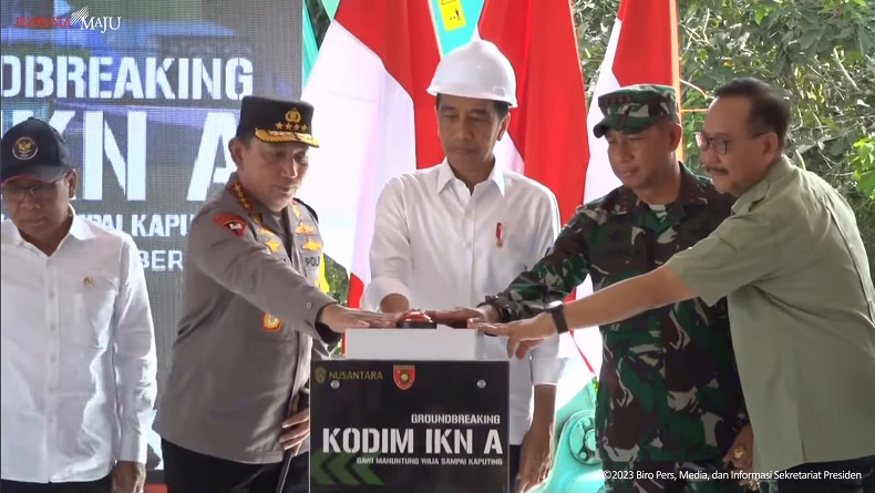 Jokowi Groundbreaking Pembangunan Kodim IKN, Minta Hindari Tebang Banyak Pohon
