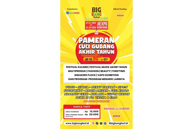 BIG BANG Festival 2023, Pameran Cuci Gudang Terbesar dan Destinasi Liburan Akhir Tahun