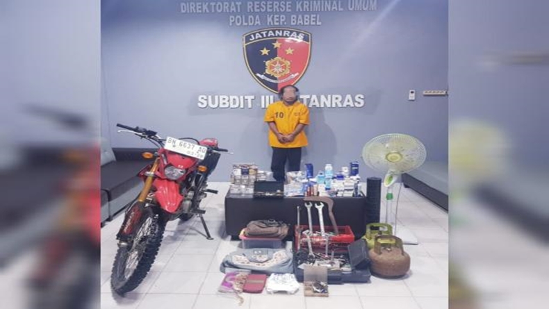 Residivis Pencurian di Pangkalpinang Ditangkap usai Beraksi di 3 TKP