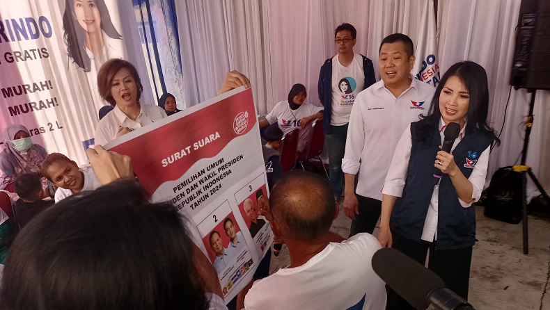 Liliana Tanoesoedibjo Sosialisasikan Ganjar-Mahfud di Pasar Minggu: Nomor 3 Menang!