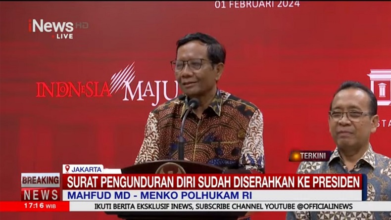 Mahfud Serahkan Surat Pengunduran Diri ke Jokowi: Tak Ada Ketegangan