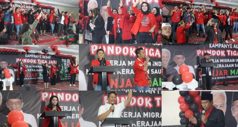 Ribuan Pekerja Migran Indonesia Padati Kampanye Akbar Ganjar-Mahfud di Jeddah Arab Saudi
