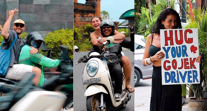 Viral, Tren Turis di Bali Pamer Peluk Abang Ojol, Netizen: Lihat Gini Saja Senang Banget 