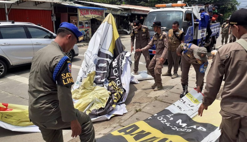 Masa Tenang Pemilu 2024, Bawaslu Tangerang Mulai Tertibkan Alat Peraga Kampanye