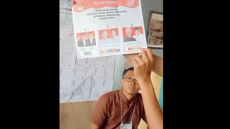 Viral Video Surat Suara Capres Cawapres 02 Tercoblos Sebelum Pemungutan Suara di Bandung