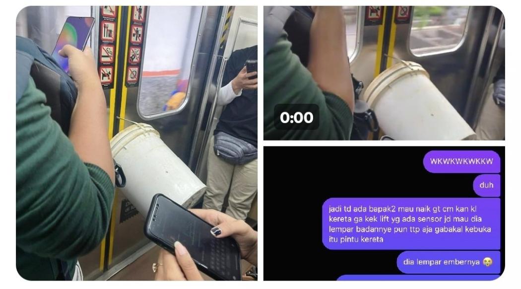 Viral Ember Tersangkut di Pintu KRL, Penumpang Auto Ketawa Sepanjang Jalan