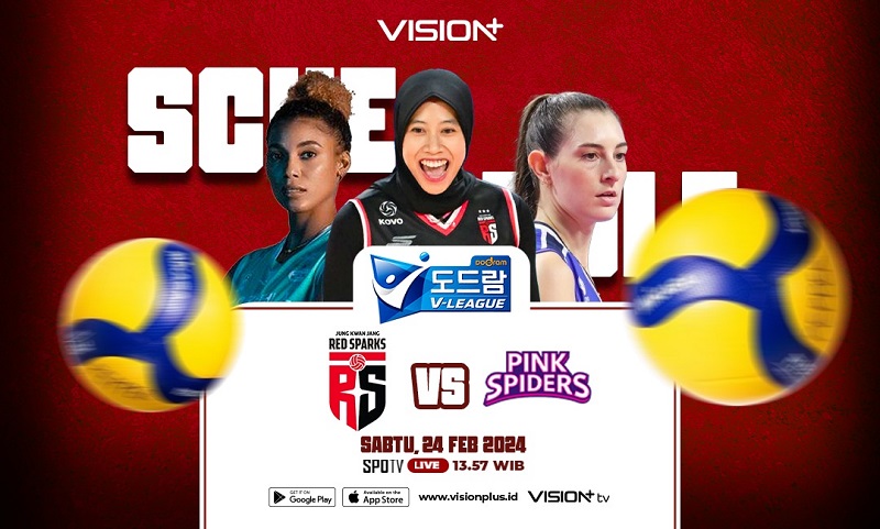 Red Sparks Vs Pink Spiders: Duel Panas Liga Voli Korea 2023-2024, Live di Vision+!