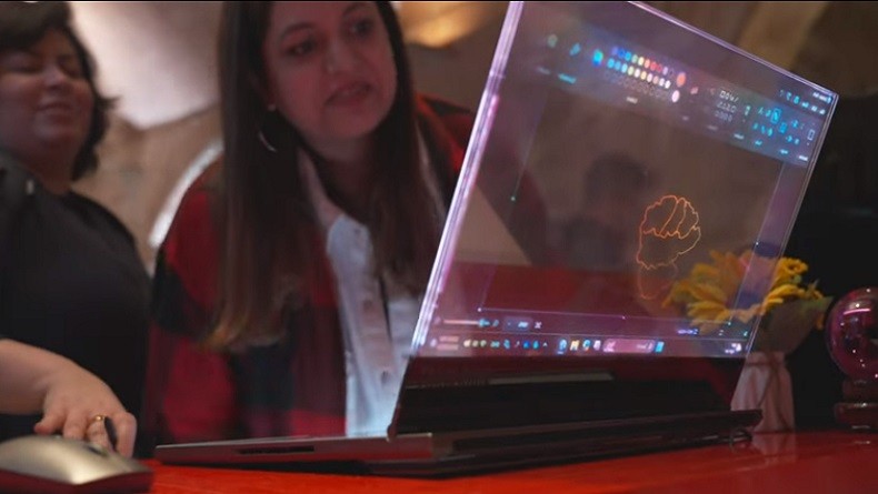 Lenovo Pamer Laptop Layar Transparan, Lengkap dengan Area Keyboard Virtual
