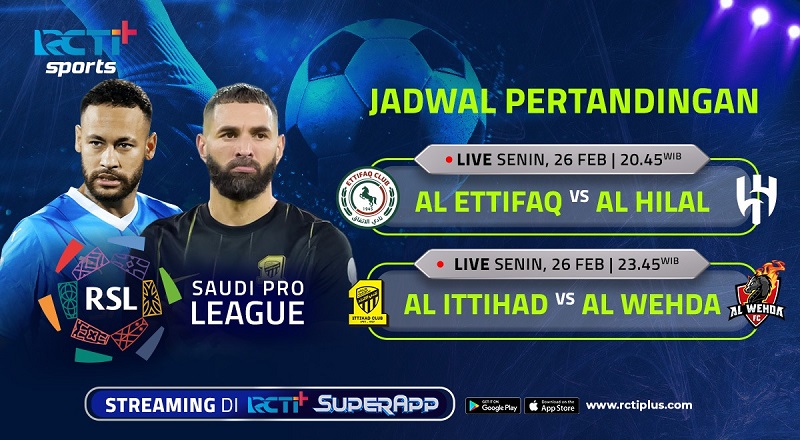 Link Live Streaming Liga Arab Saudi di RCTI+ Malam Ini: Al Ettifaq Vs Al Hilal, Al Ittihad Lawan Al Wehda