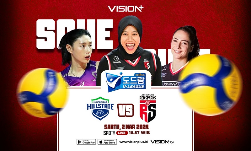 Jadwal dan Link Live Streaming Red Sparks Vs Hyundai Hillstate, Megawati Cs Siap Smes Penguasa Klasemen!