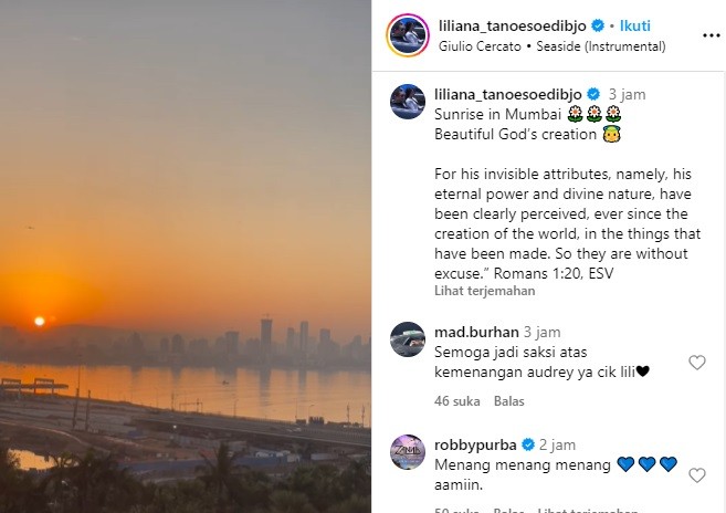 Hadiri Miss World 2024, Liliana Tanoesoedibjo Unggah Video Tiba di Mumbai: Ciptaan Tuhan yang Indah