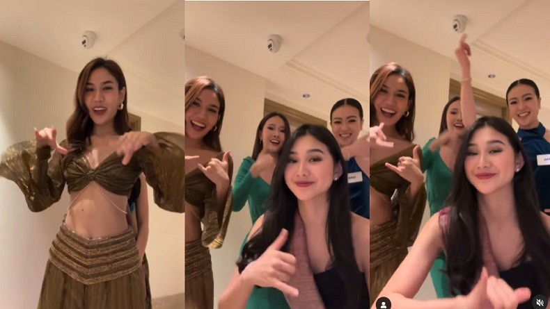 Seru! Miss Indonesia 2022 Audrey Vanessa Joget TikTok Bareng Kontestan Lain Jelang Final Miss World 2024