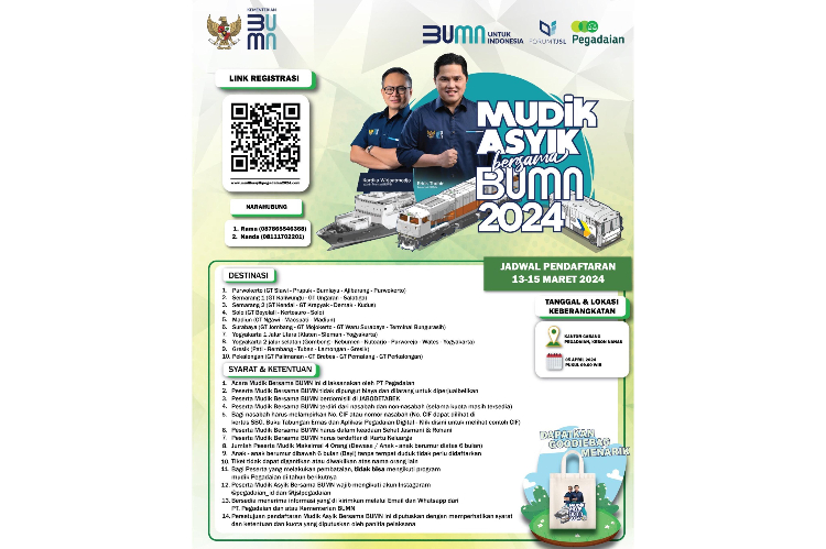 Pegadaian Kembali Gelar Program Mudik Asik bersama BUMN, Siap-siap Daftar! 