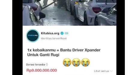Viral Galang Dana Sopir Xpander yang Tabrak Porsche Tembus Rp9 Miliar, Netizen: Yee yang Mabuk Siapa?