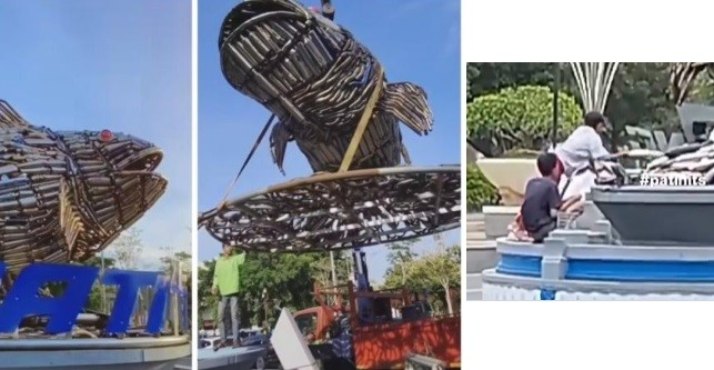 Viral Tugu Knalpot Brong Hasil Razia Polisi Dicuri, Netizen Geram: Lama-kelaman Habis