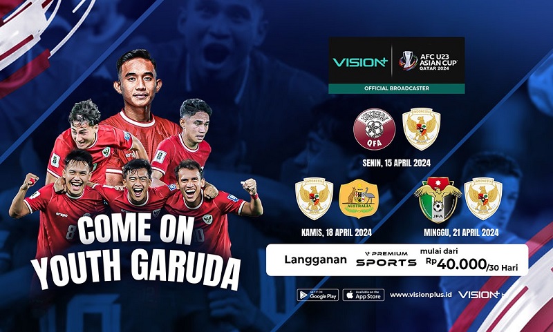 Garuda Muda Usung Misi Kemenangan di Piala Asia U-23 2024, Saksikan Live Vision+