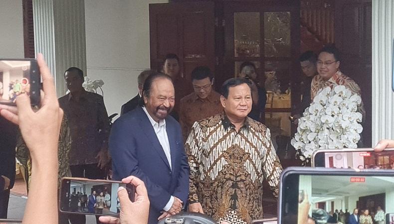 Surya Paloh dan Ahmad Sahroni Bertemu Prabowo di Kertanegara, Bahas Apa?
