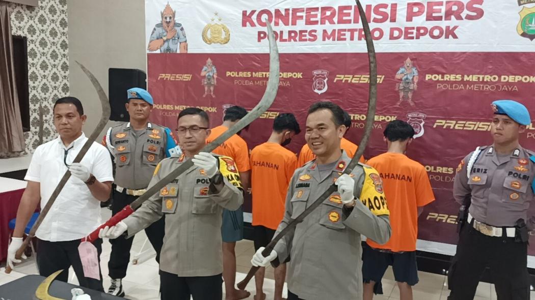 Bacok Warga di Cimanggis Depok, 8 Pemuda Ditangkap Polisi