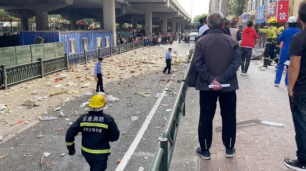 Ledakan Guncang Apartemen 5 Lantai di Harbin China, Orang-Orang Berhamburan Keluar Gedung