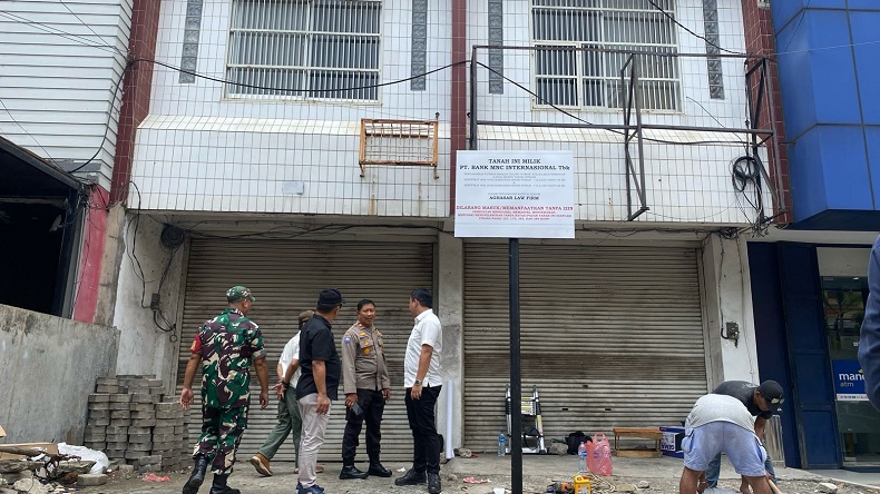 MNC Bank Pasang Plang Kepemilikan di Bangunan Eks Aset PT Pancadarma Niagaputra