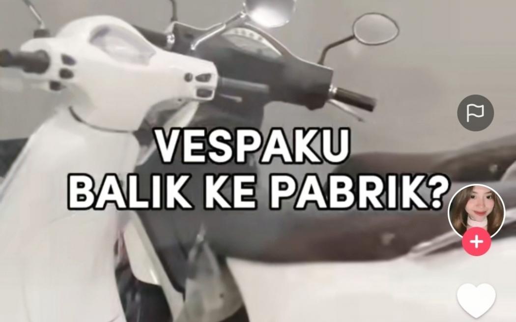 Vespa LX 125 yang Viral akibat Mogok Dikembalikan ke Pabrik di Cikarang