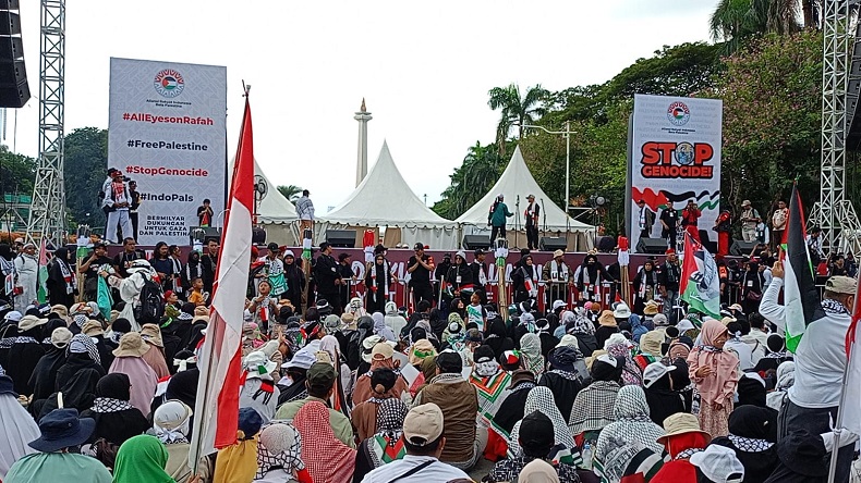 Massa Aksi Bela Palestina Berhasil Kumpulkan Uang Sumbangan Rp325 Juta