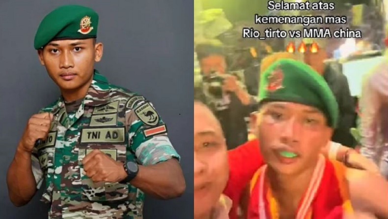 Membanggakan, Prada Rio Tirto Prajurit TNI AD Menang Lawan Petarung MMA China