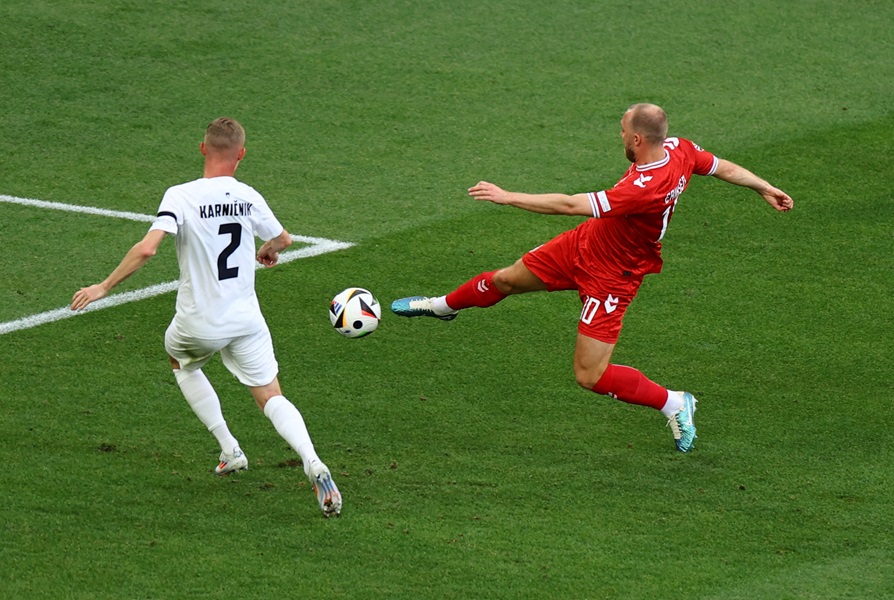 Hasil Slovenia Vs Denmark di Euro 2024: Gol Eriksen Bawa Tim Dinamit Unggul di Babak Pertama